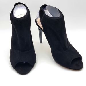 Nine West Black Levona Peep Toe Open Back Pumps Size 10.5